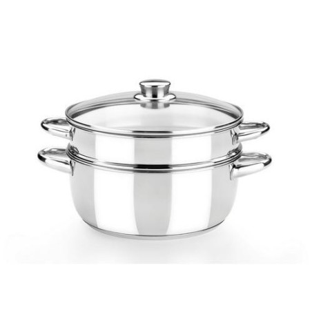 OLLA VAPOR OPTIMA 20 TAPA CRISTAL/ACERO INOX