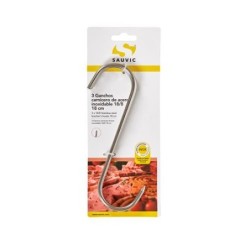 BLISTER 3 GANCHOS CARNICERO ACERO INOX 18/8 18CM
