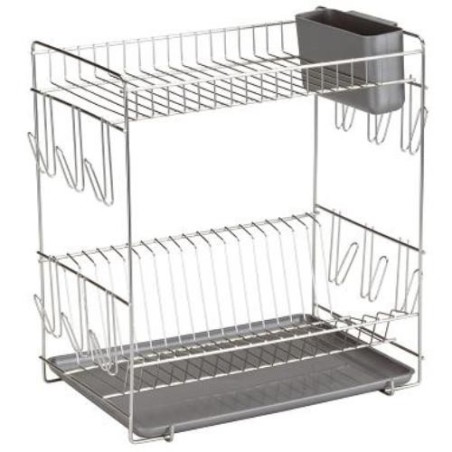 ESCURREPLATOS GRANDE INOXIDABLE GRIS 90980