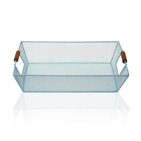 CESTA AZUL METAL 35X25X8CM. 15619960