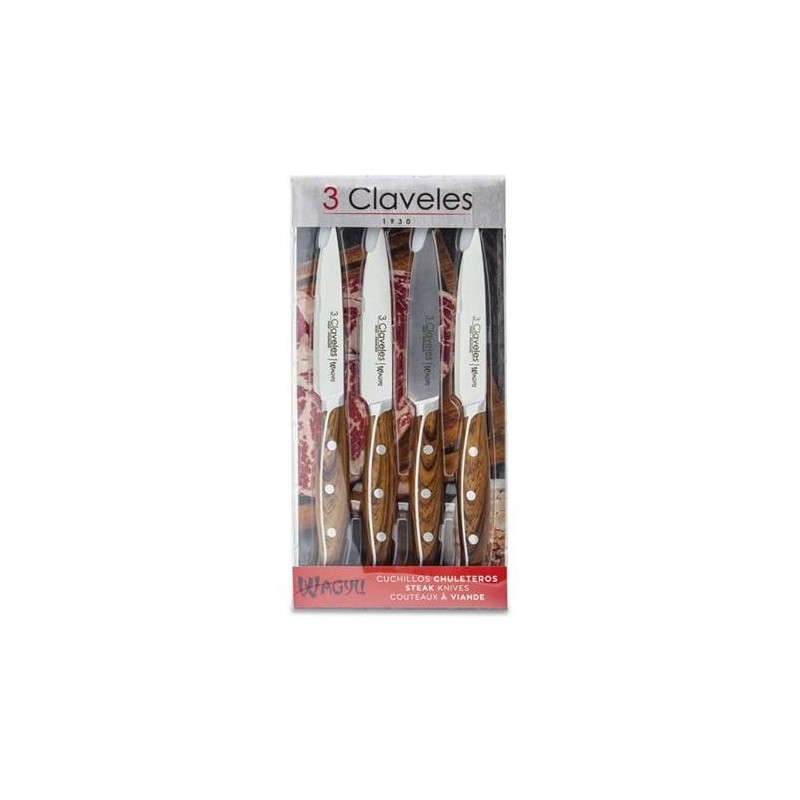 SET 4 CUCHILLOS CHULETEROS WAGYU 11,5 CM - 4,5 E
