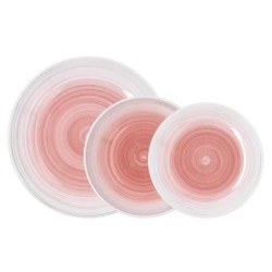 VAJILLA CERÁMICA 18 PIEZAS ROSA VELVET QUID