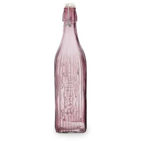 BOTELLA GASEOSA 1L CUADRADA ROSA VIBA QD