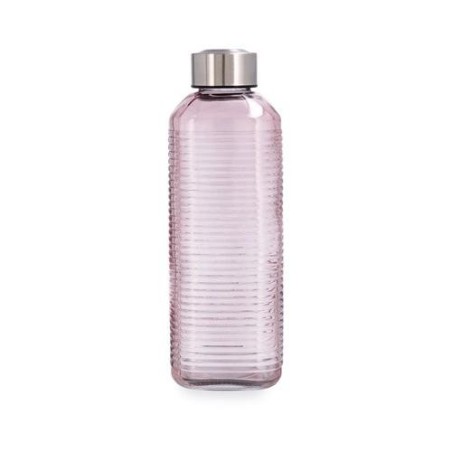 BOTELLA VIDRIO ROSA ACERO INOX 1,3L VELVET QUID
