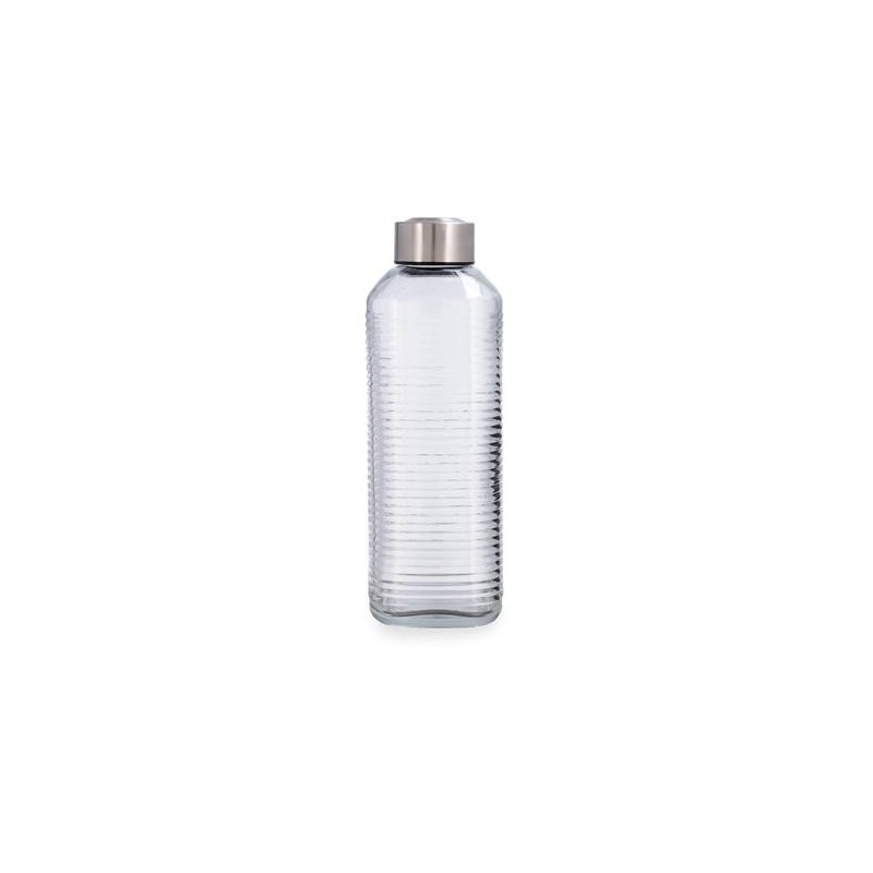 BOTELLA VIDRIO TRANSP ACERO INOX 1,3L VELVET QUID