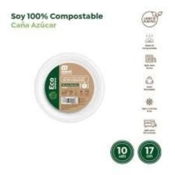 PLATO LLANO  22CM CAÑA AZUCAR (PACK-5UND)