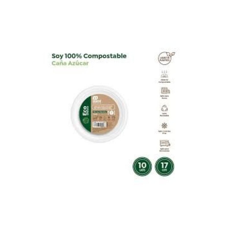 PLATO LLANO  22CM CAÑA AZUCAR (PACK-5UND)