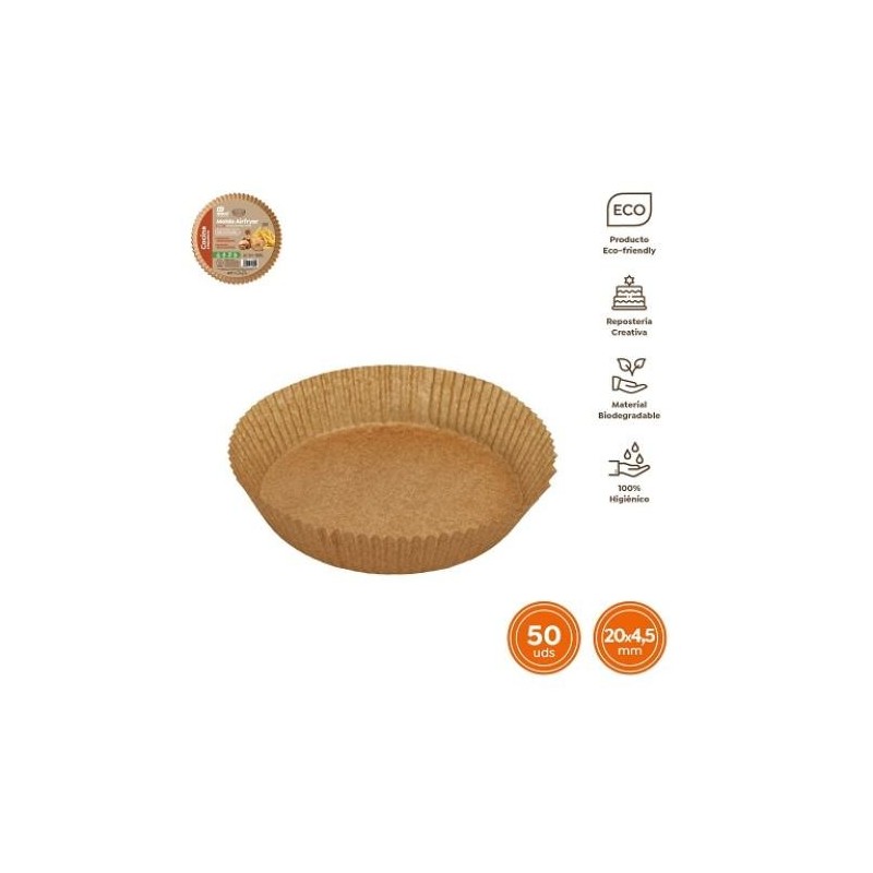MOLDE PAPEL SILICONADO AIRFRYER 20X4.5CM (50-UND)