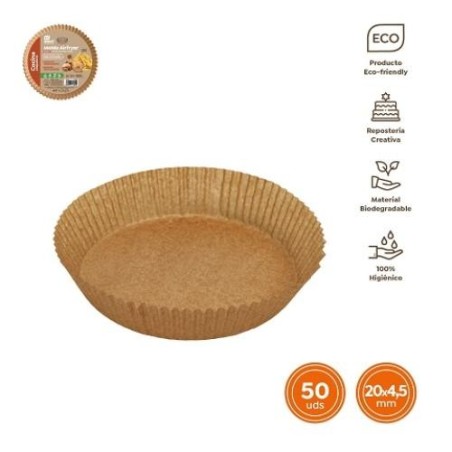 MOLDE PAPEL SILICONADO AIRFRYER 20X4.5CM (50-UND)