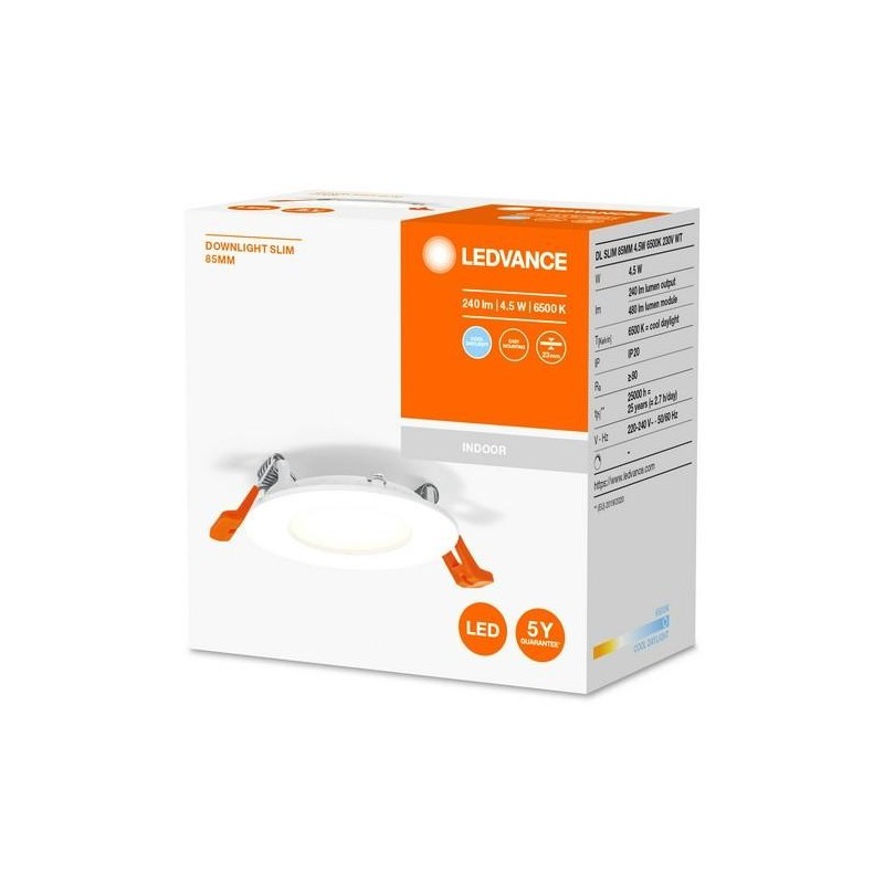 FOCO DOWNLIGHT SLIM 85MM 4.5W 6500K 230V BLANCO