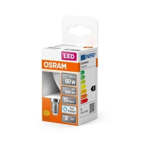BOMBILLA LED ESFERICA 7W/865 E14 FRIA