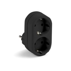 ADAPTADOR DOBLE TT 16A-250V NEGRO 1332-N