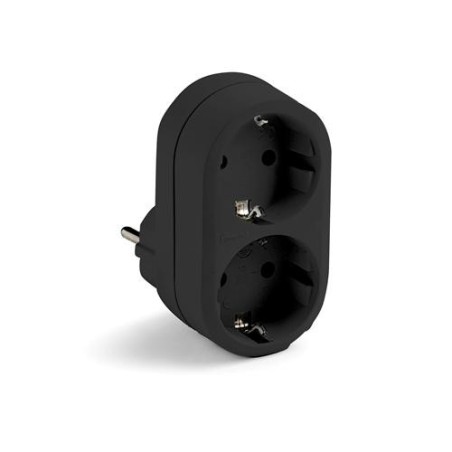 ADAPTADOR DOBLE TT 16A-250V NEGRO 1332-N