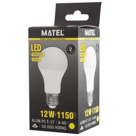 BOMBILLA LED ESTANDAR REGULABLE E27 12W. CALIDA