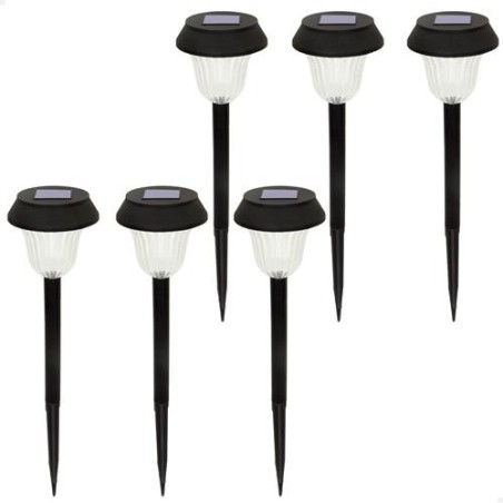 6 BALIZAS DE JARDIN LED SOLARES-LUZ CALIDA 2/3LUM