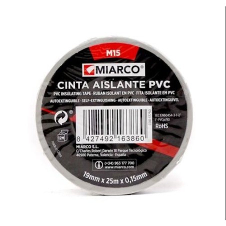 CINTA AISLANTE PVC M15 19X25 GRIS 17750