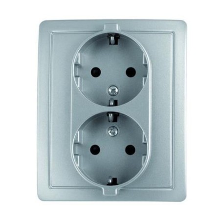 DOBLE BASE ENCHUFE CON TT. ALUMINIO F1591459026