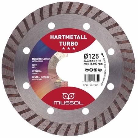 DISCO DIAMANTE HARTMETALL TURBO 125MM EJE 22,23MM