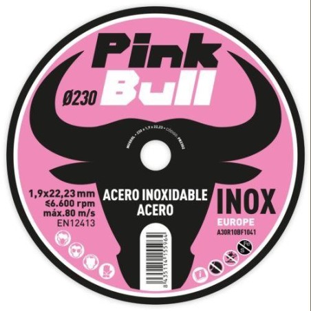 DISCO CORTE EXTRAF. INOX. PINK BULL 230 MM. PB2302