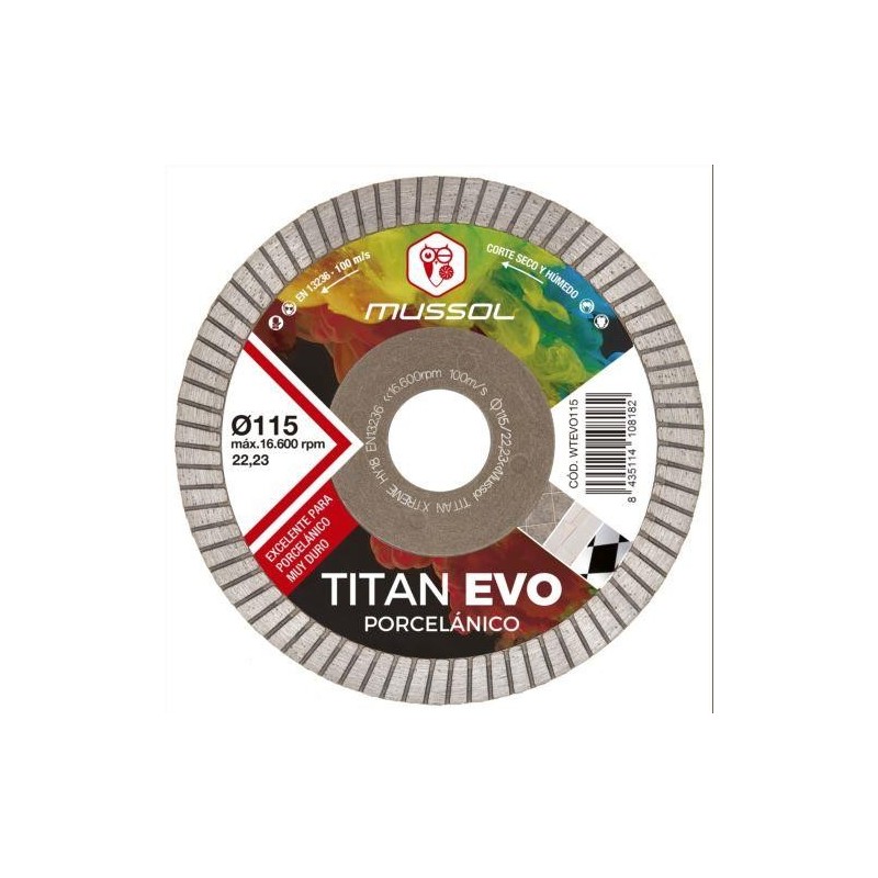 DISCO DIAMANTE TITAN EVO 125MM 22MM WTEVO125