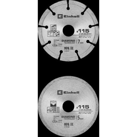 JUEGO DE 2 DISCOS DE DIAMANTE SURTIDOS 115MM