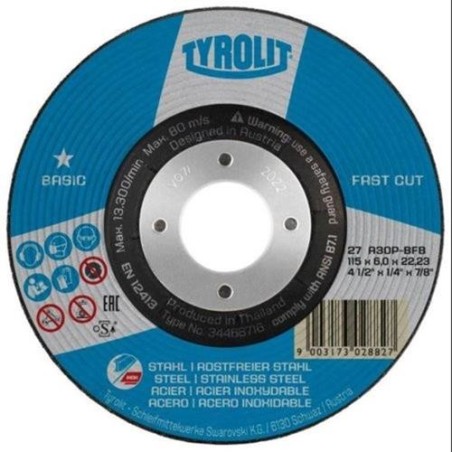DISCO DESBASTE ACERO A30BF 178X6X22,2