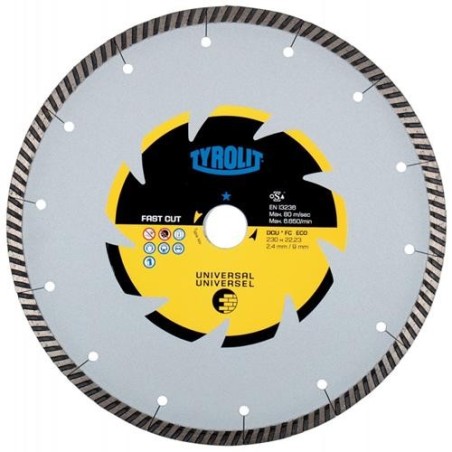 DISCO DE DIAMANTE GENERAL OBRA TURBO 230X2,4X22X23