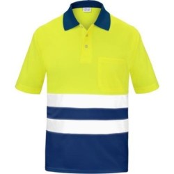 POLO ALTA VISIBILIDAD BICOLOR MANGA CORTA AZUL S