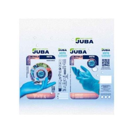 CAJA 10 GUANTES DESECHABLE NITRILO SIN POLVO T.9