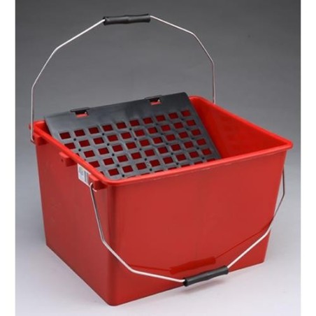 CUBETA DOS ASAS 16 L. CON REJILLA PLASTICO  6909