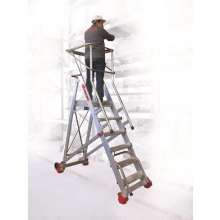 ESCALERA CON PLATAFORMA Y RUEDAS 412 CM. 500/SMT