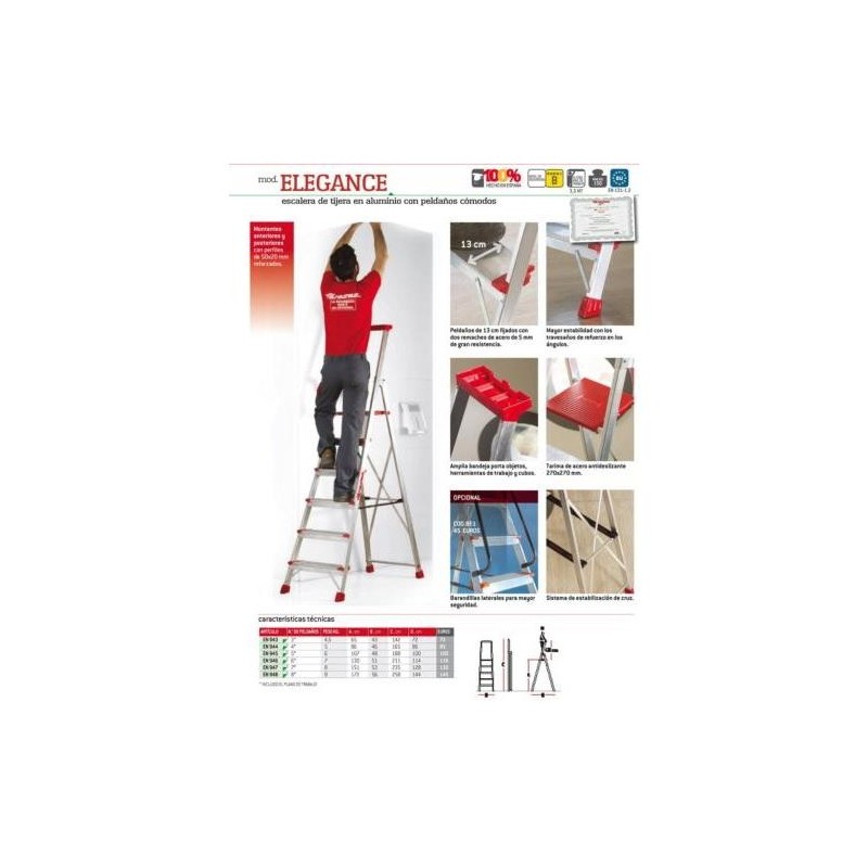 ESCALERA TIJERA 7 PELDAÑOS ELEGANCE EN947