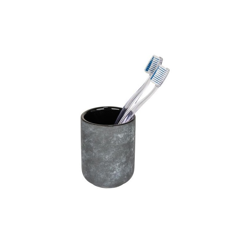 VASO DE DIENTES CERAMICA SACILE GRIS NEGRO 2632810