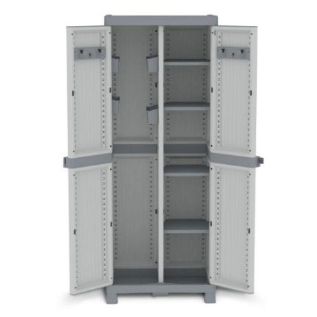 ARMARIO DE RESINA WAVE ESCOBERO GRIS 181X70X43CM