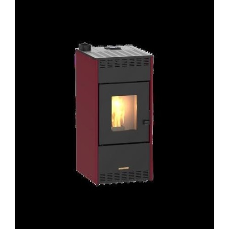 ESTUFA PELLET 10KW CANALIZADA MARENI 10 S ROJA
