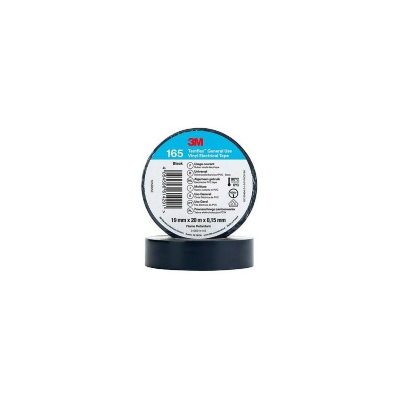 CINTA ELECTRICA PVC TEMFLEX 165 VERDE/AMAR 19MMX20
