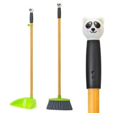 SET LOBBY PANDA KIDS (ESCOBA CON PALO + RECOGEDOR)