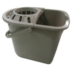 CUBO RECTANGULAR CON ESCURRIDOR 14L GRIS 13250