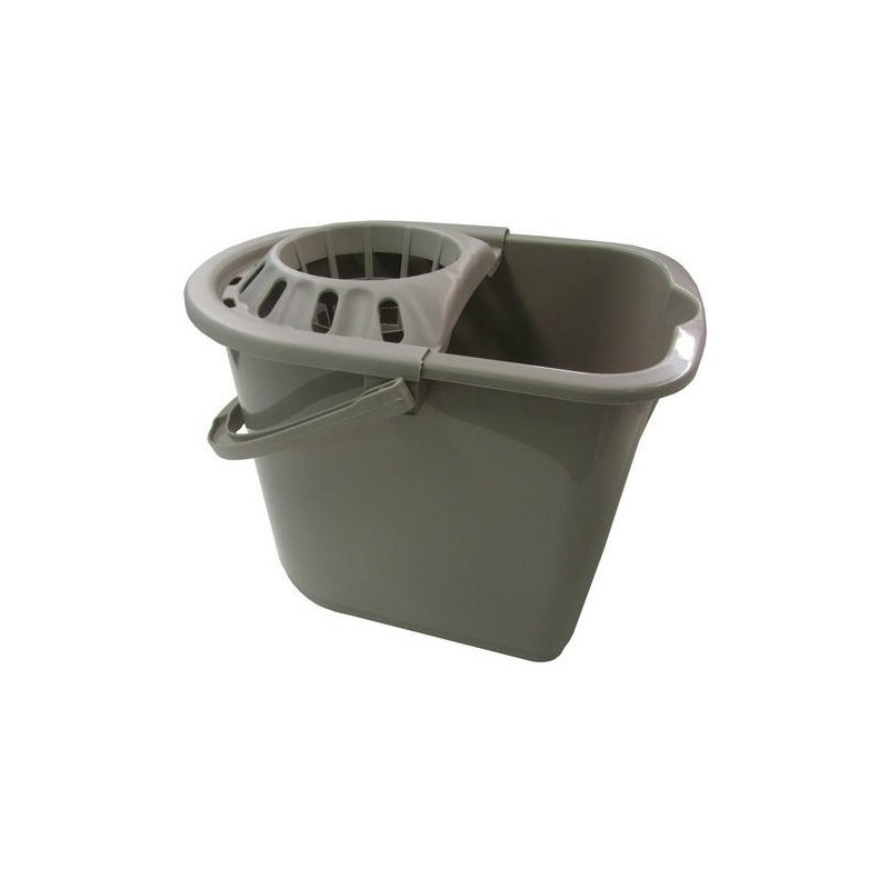CUBO RECTANGULAR CON ESCURRIDOR 14L GRIS 13250