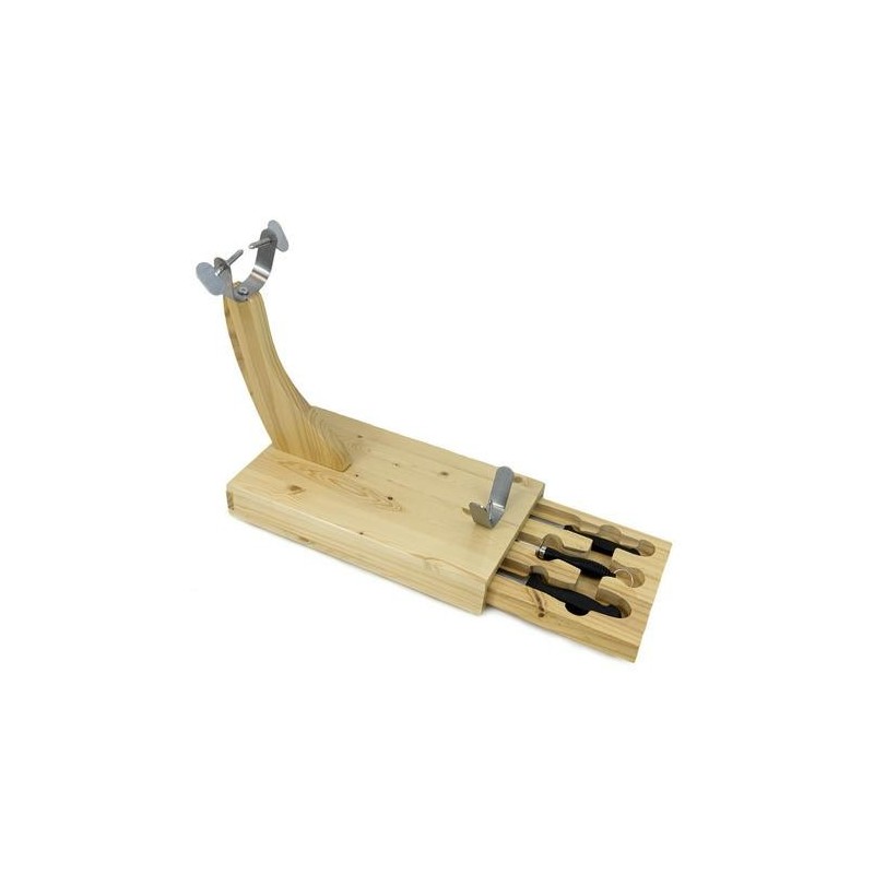 JAMONERO MADERA C/ TABLA Y CUCHILLOS 02121