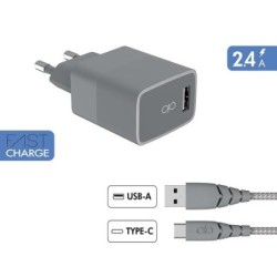 CARGADOR 12W 1 PORT A + CBL 1.2M USB-A/ USB-C