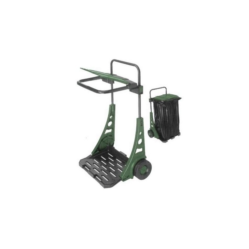 CARRO BASURA 53X38X90CM C/ RUEDAS METAL/PLASTICO
