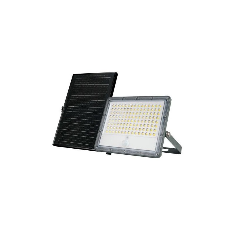 FOCO SOLAR CON PIR Y PANEL SOLAR EXTERNO IP65 12W