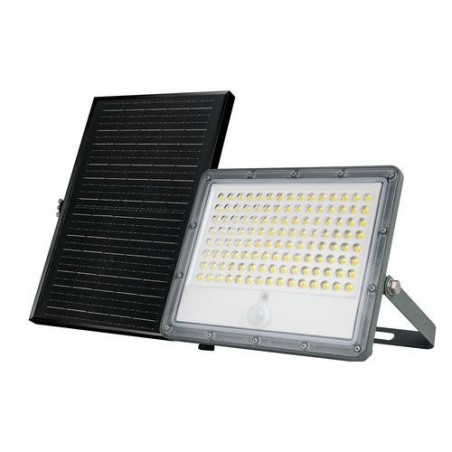 FOCO SOLAR CON PIR Y PANEL SOLAR EXTERNO IP65 12W