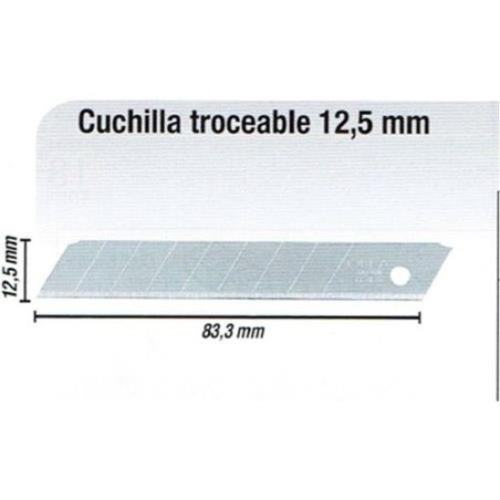 RECAMBIO HOJAS CUTTER MT-1 12.5 MM. (JUEGO 10)